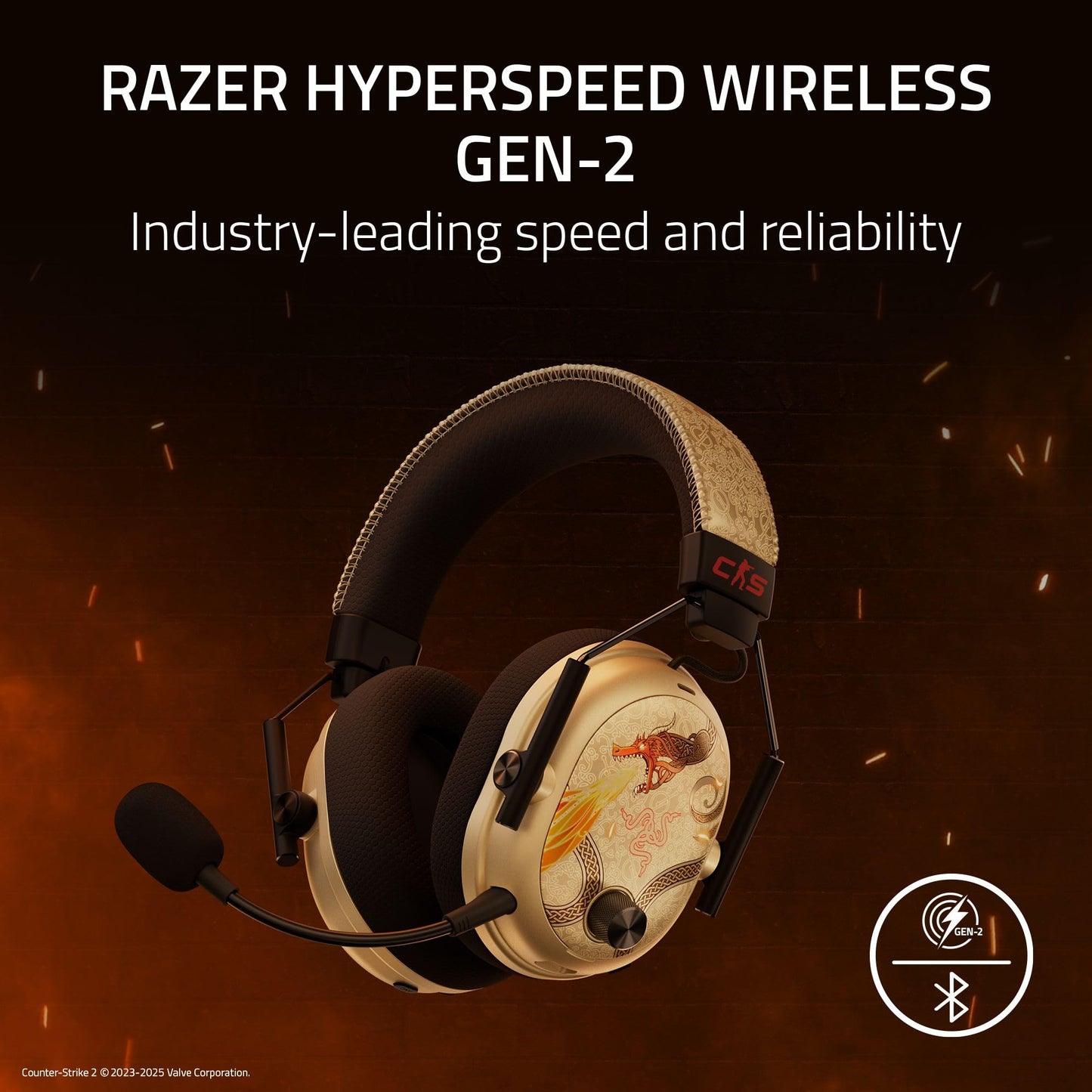 Razer BlackShark V3 Pro Wireless ANC Gaming Headset for PC: Full Band Mic - 50mm Drivers - 2.4 GHz, Bluetooth, USB, 3.5mm - Works with Mac, PS5, Nintendo Switch, Smartphone - 70 Hr Battery - Black