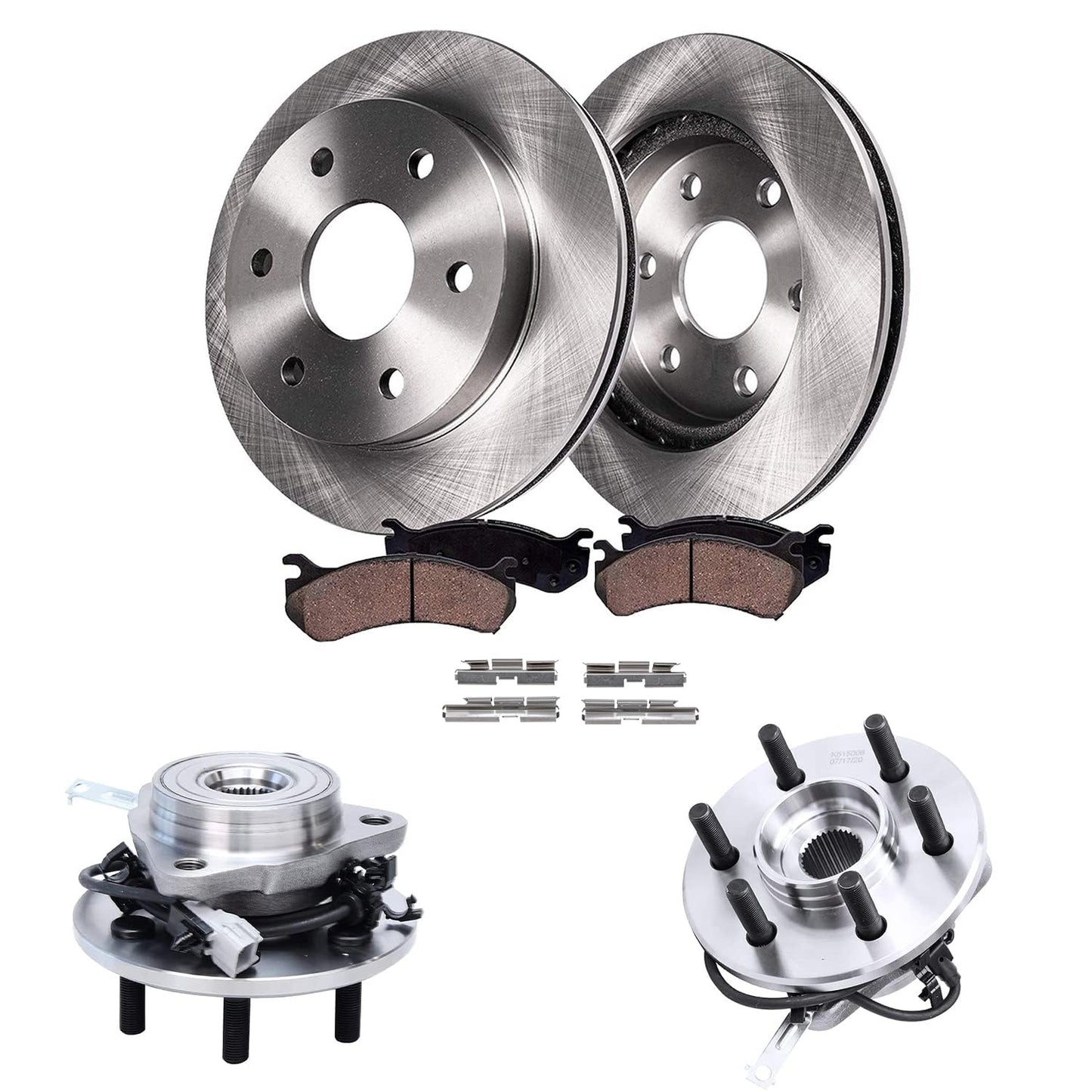 Detroit Axle - Kit de freno trasero para Dodge Grand Caravan Journey Chrysler Town & Country Frenos de repuesto Rotores y pastillas de freno de cerámica: Rotor de 12.91 pulgadas