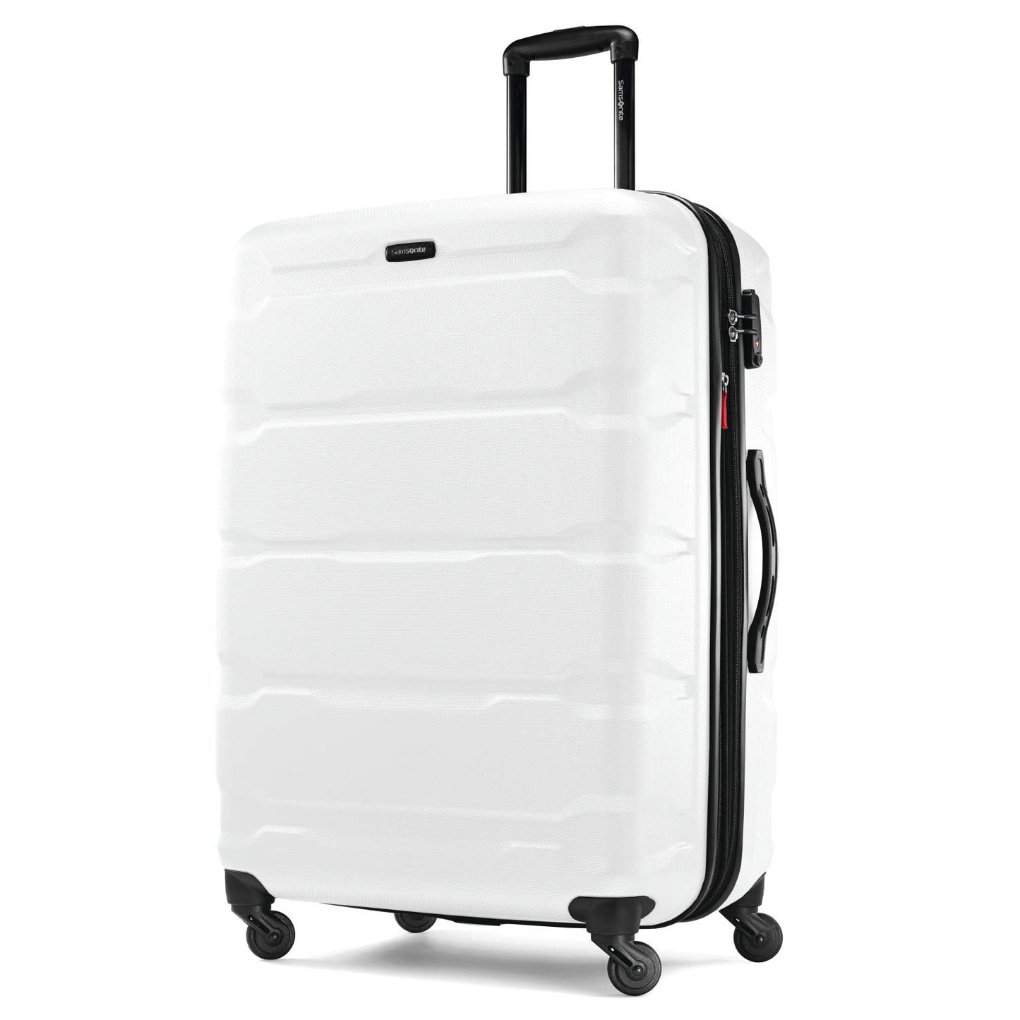 Samsonite Omni PC Hardside Expandable Luggage with Spinner Wheels, Caribbean Blue, Checked-Large 28-Inch