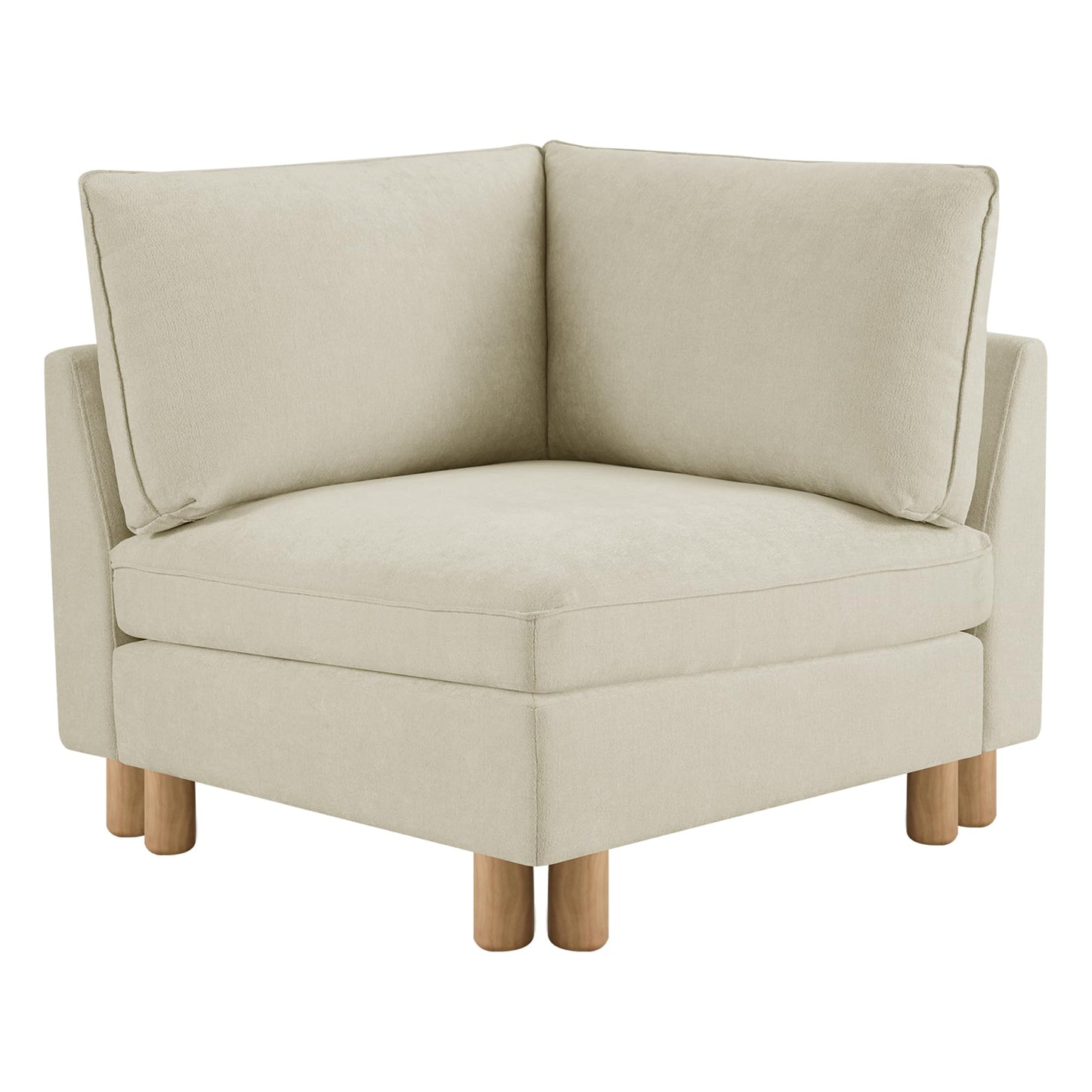 CHITA 127" Super Large Sectional Couches for Living Room, Modular Cloud Couch Sectional Sofa, Premium Fabric Couches, Down Filled, High Density Foam, Chenille in Cream, 4 Seat L Shaped