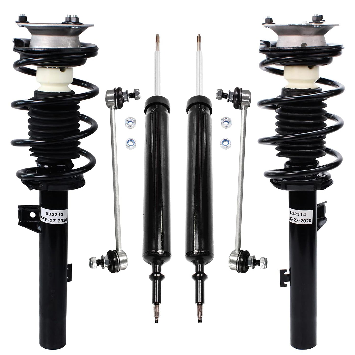 Detroit Axle - 6pc Struts Shocks Kit for 2014-2018 Chevy Silverado 1500 GMC Sierra 1500, 2 Front Struts w/Coil Springs 2 Sway Bars 2 Rear Shock Absorbers 2015 2016 2017 Replacement Suspension