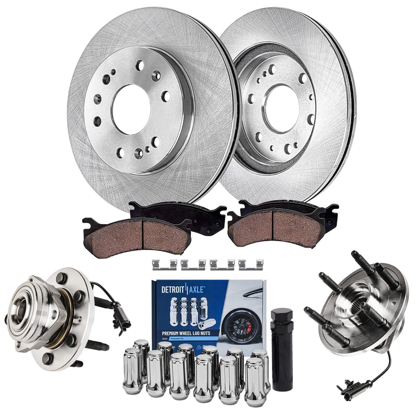 Detroit Axle - Brake Kit for 2013-2016 Kia Optima 2011-2015 Hyundai Sonata, Disc Brake Rotors Ceramic Brakes Pads Front and Rear 2014 Replacement