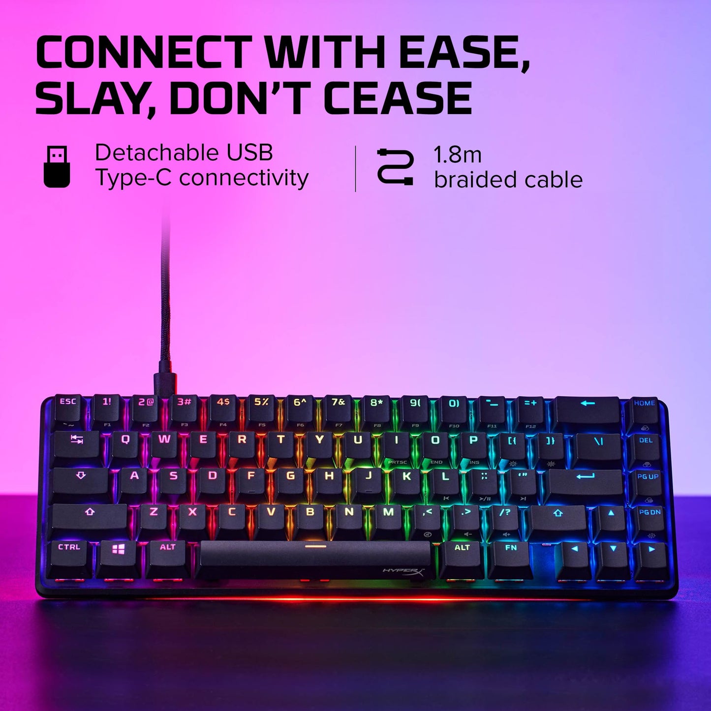 HyperX Alloy Origins 65 - Mechanical Gaming Keyboard – Compact 65% Form Factor - Linear Red Switch - Double Shot PBT Keycaps - RGB LED Backlit - NGENUITY Software Compatible,Black