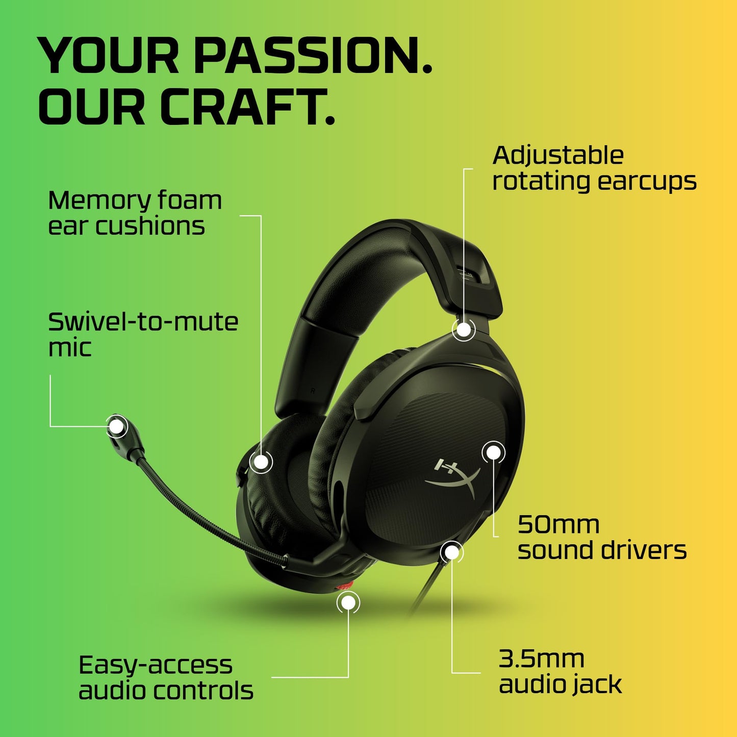 HyperX Cloud Stinger 2 - Wireless Gaming Headset – Compatible with PC. Noise-cancelling Swivel-to-mute Microphone, Comfortable Memory Foam, UP to 20 hours of battery life,Black