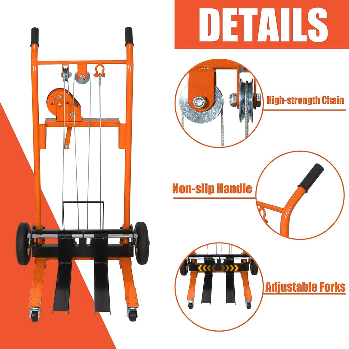 Tory Carrier Winch Stacker, 330 lbs Capacity, 40.5" Lifting Height
