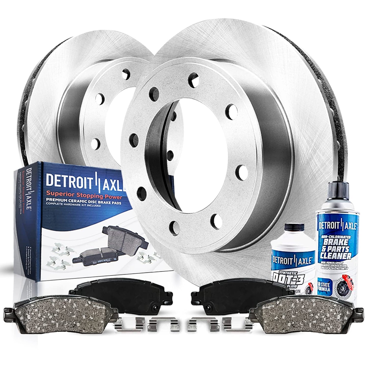 Detroit Axle - 6pc Rear Brake Kit for 2005-2016 Honda CR-V 2010-2018 RDX 2010 2011 2012 2013 2014 2015 2016 Disc Brake Rotors Ceramic Brakes Pads Replacement