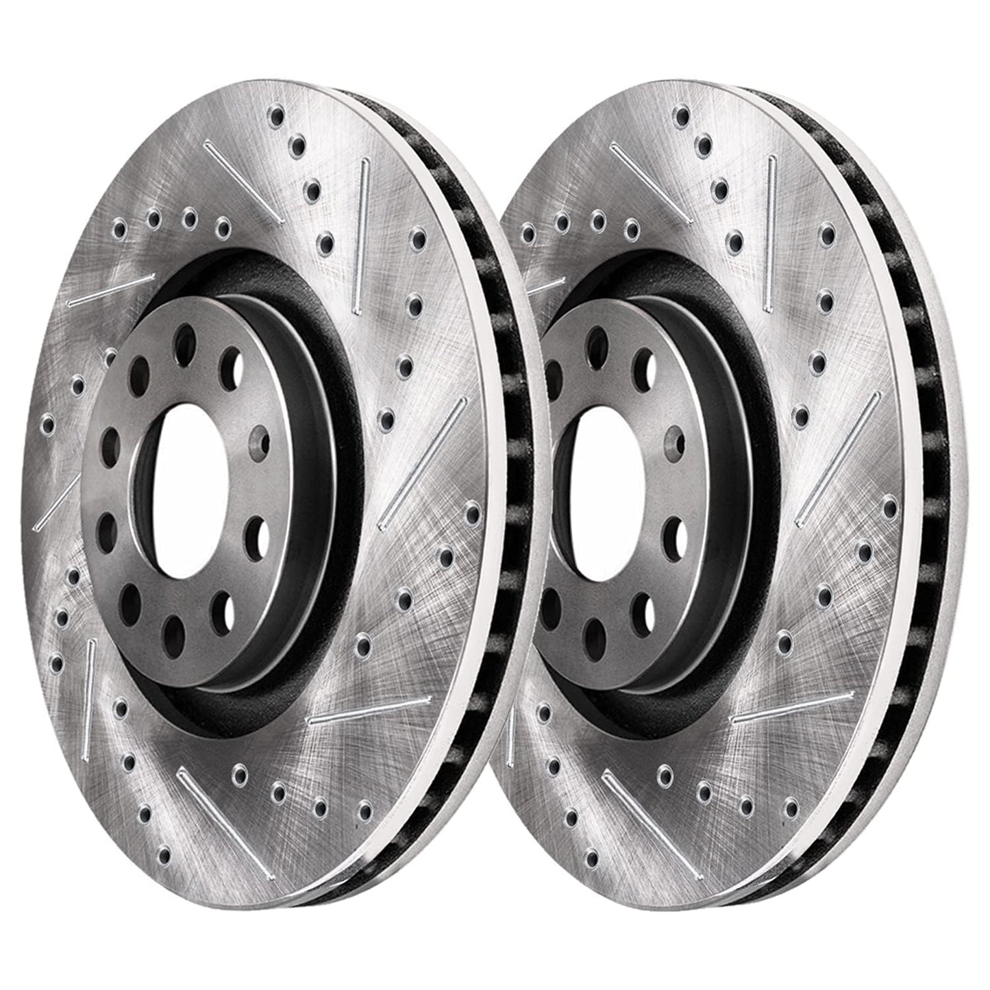 Detroit Axle - 4WD Brake Kit for 2012-2022 Ford F-250 Super Duty 2013-2022 F-350 Super Duty, 14.29" inch Front Rear Drilled Slotted Brake Rotors Ceramic Brakes Pads Replacement