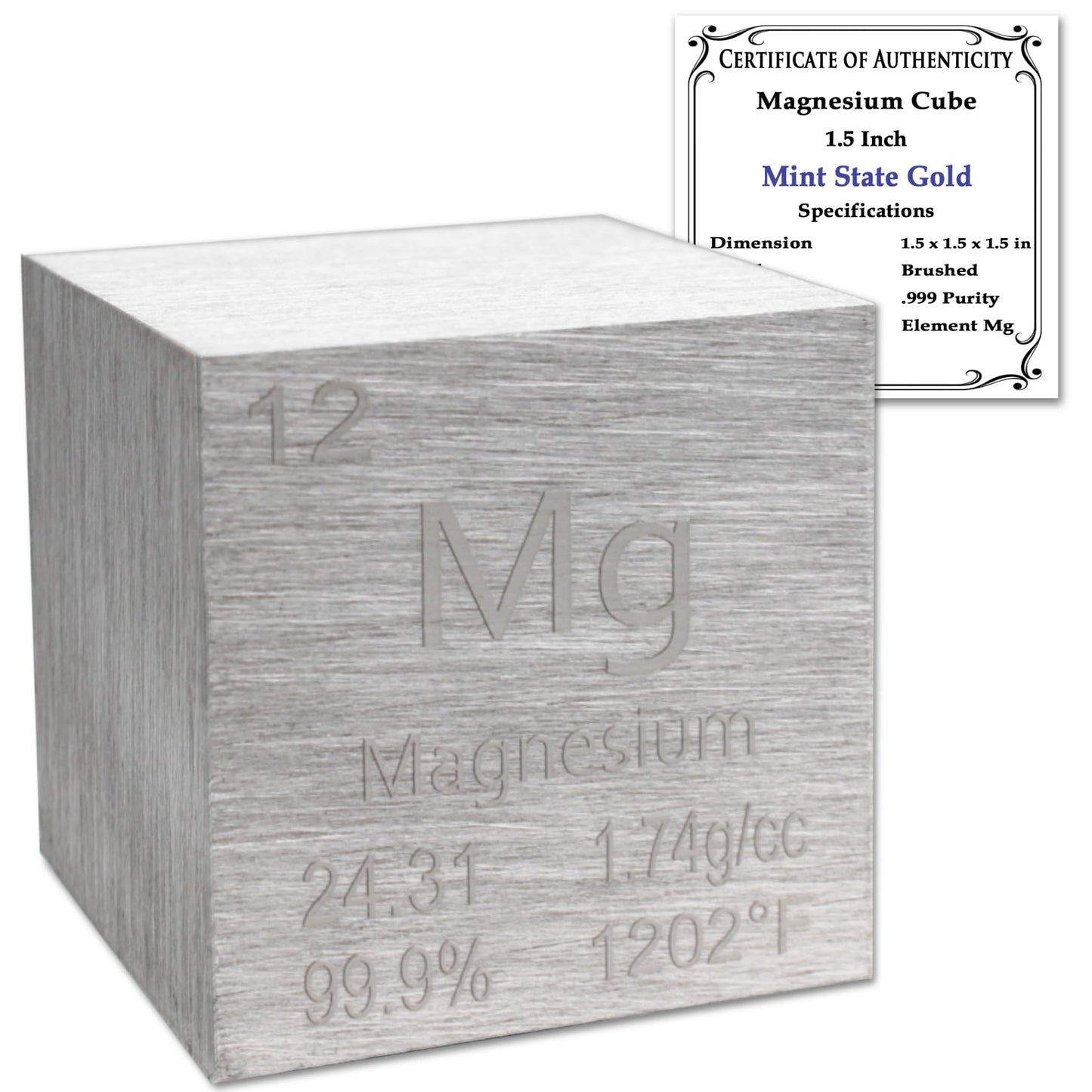 99.95% Pure 1" Inch Copper Cube - Element Design with Certificate of Authenticity