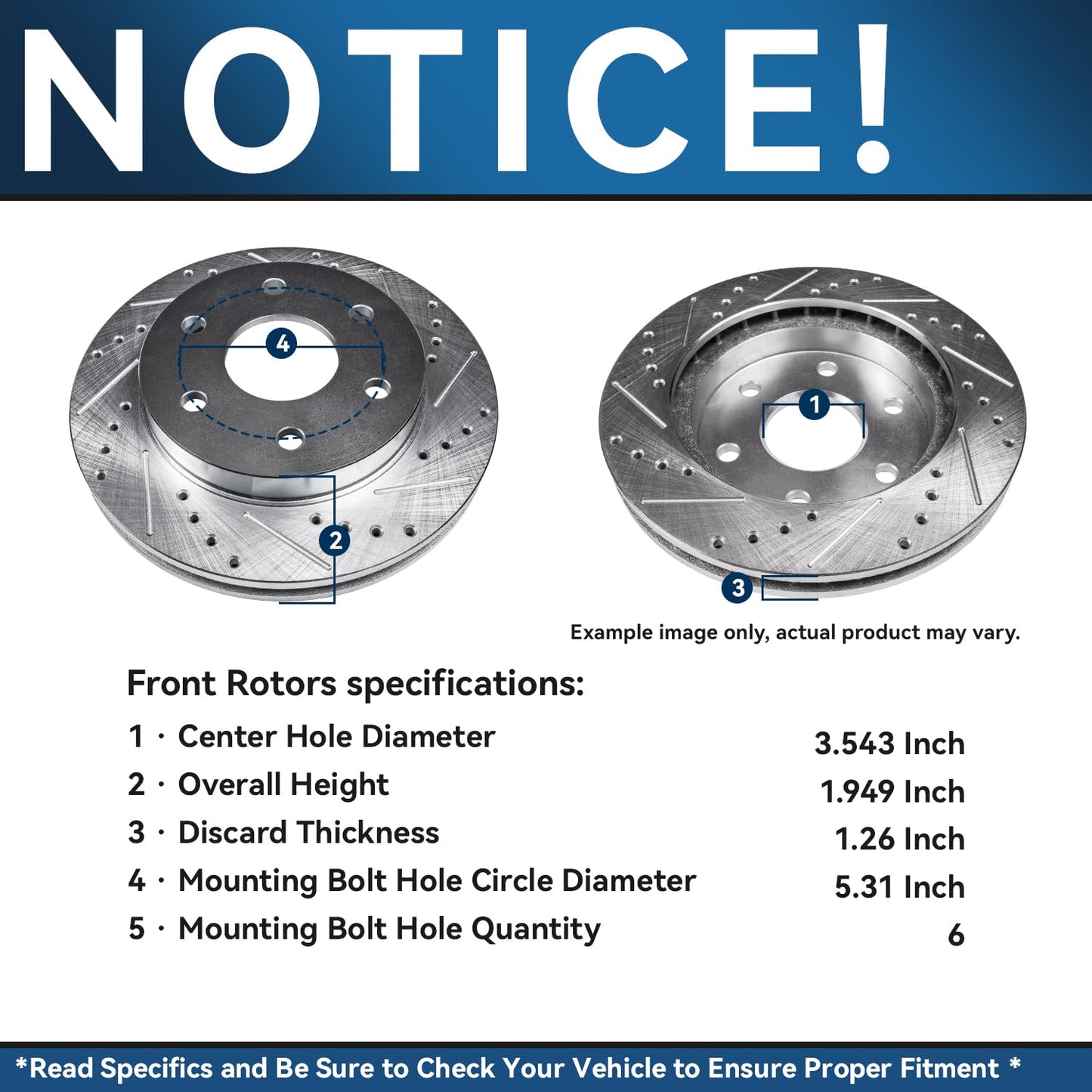Detroit Axle - Front Brake Kit for 2010 2011 2012 2013 2014 2015 2016 2017 2018 2019 2020 Ford F-150 Expedition Lincoln Navigator, Drilled Slotted Disc Brake Rotors Ceramic Brakes Pads Replacement