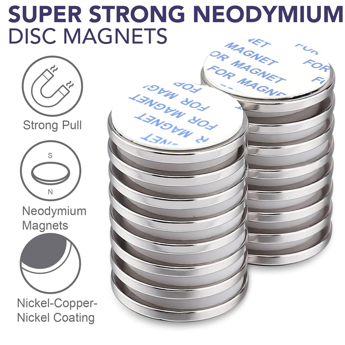E BAVITE 100 Pack Strong Magnets with Adhesive Backing Powerful