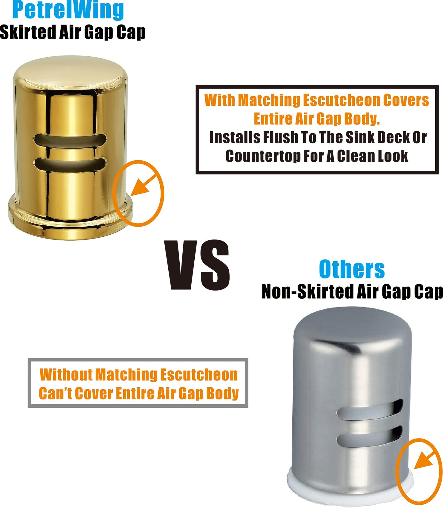 Dishwasher Air Gap Cover Black only, Skirted, Replacement Black air gap dishwasher,Solid Brass,Matte Black Finish