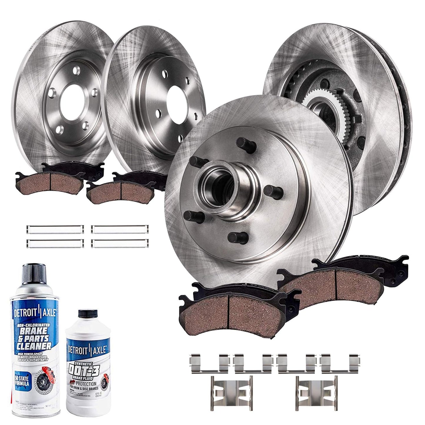 Detroit Axle - Brake Kit for Nissan Pathfinder Murano INFINITI QX60 X35, Disc Rotors Ceramic Pads 2013-2021 Replacement: 12.60" Front and 12.13" Rear Rotor