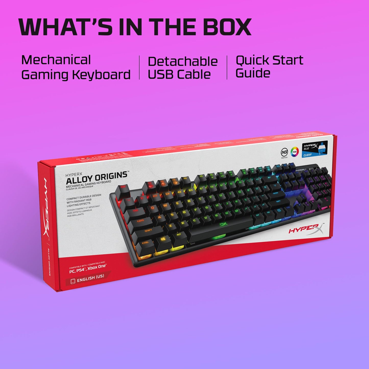 HyperX Alloy Origins 65 - Mechanical Gaming Keyboard – Compact 65% Form Factor - Linear Red Switch - Double Shot PBT Keycaps - RGB LED Backlit - NGENUITY Software Compatible,Black