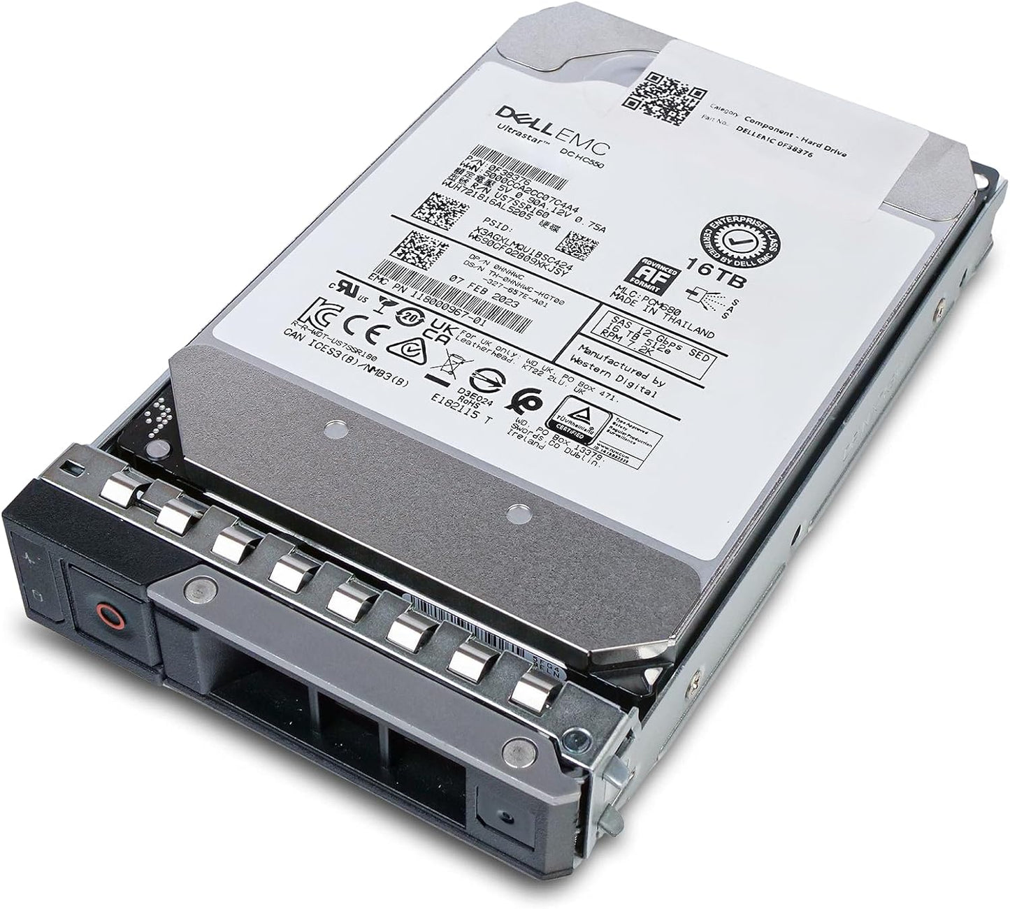 Dell 16TB 7.2K RPM SAS 12Gb/s 512e 3.5in Enterprise PowerEdge Hard Drive for R440 R750 R450 T150 R470 T560 T40 R250 R740 R640 T550 T350 R540 R840 ME4024 R650XS R350 R340 0HNHWC G16 (Renewed)