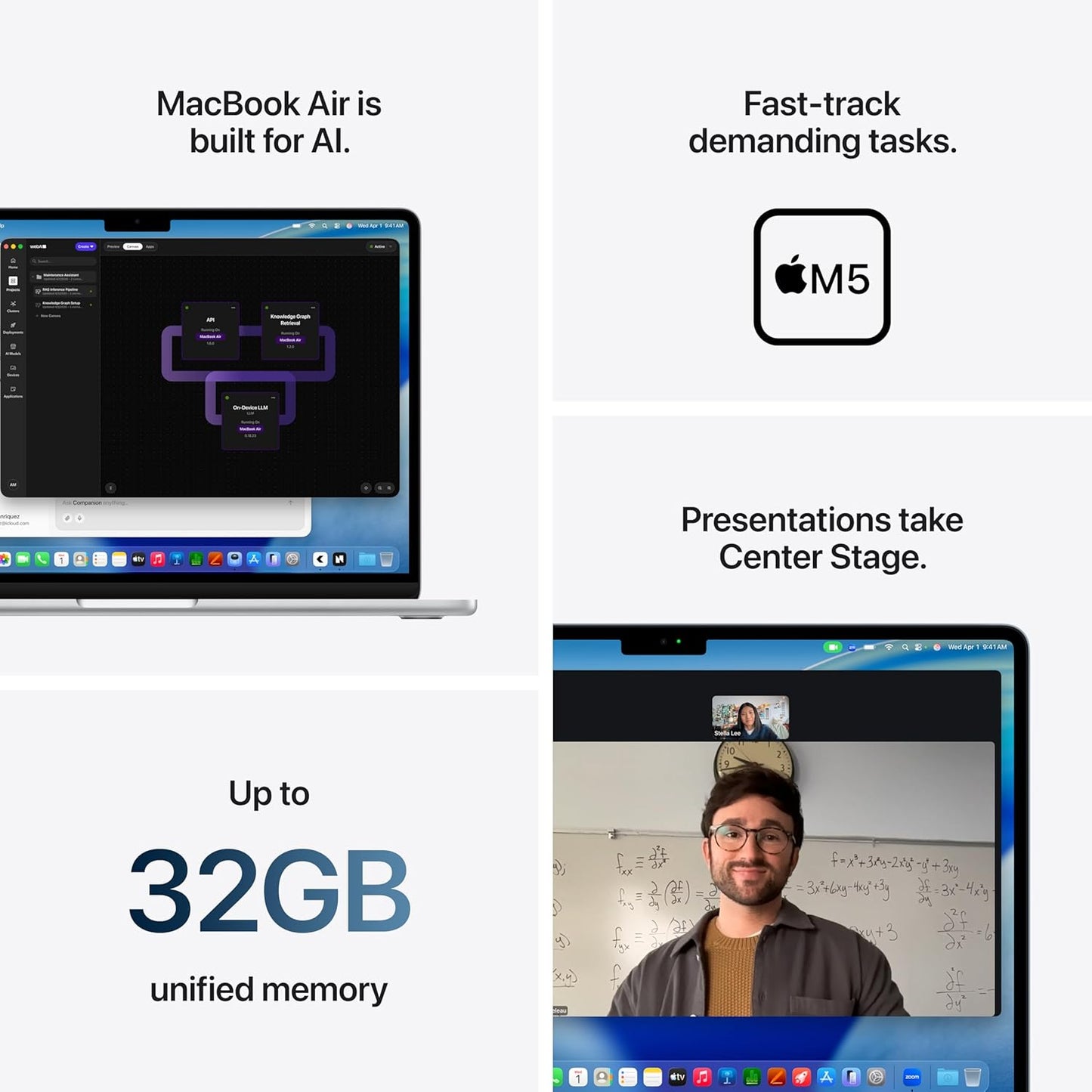 Apple MacBook Air 15-inch Laptop with M5 chip: 15.3-inch Liquid Retina Display, 32GB Unified Memory, 1TB SSD, Midnight