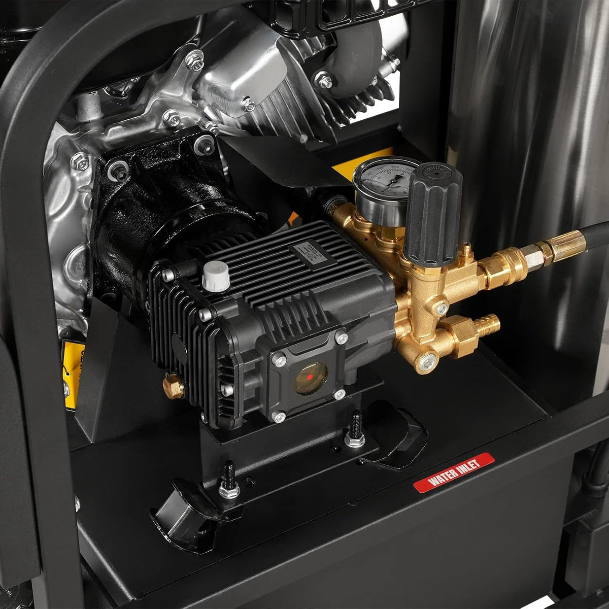 MechMaxx 4000 PSI 4 GPM 420cc 13.4HP E-Start Gas Engine Hot Water Pressure Washer with Hose Reel, Model HPW40D