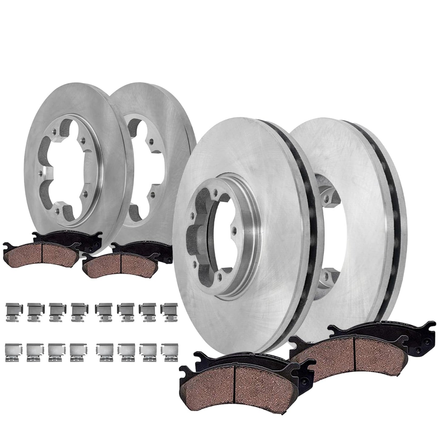 Detroit Axle - Brake Kit for 14-20 Nissan Rogue, 17-22 Rogue Sport, Front and Rear Disc Brake Rotors Ceramic Brake Pads 2018 2019 Replacement