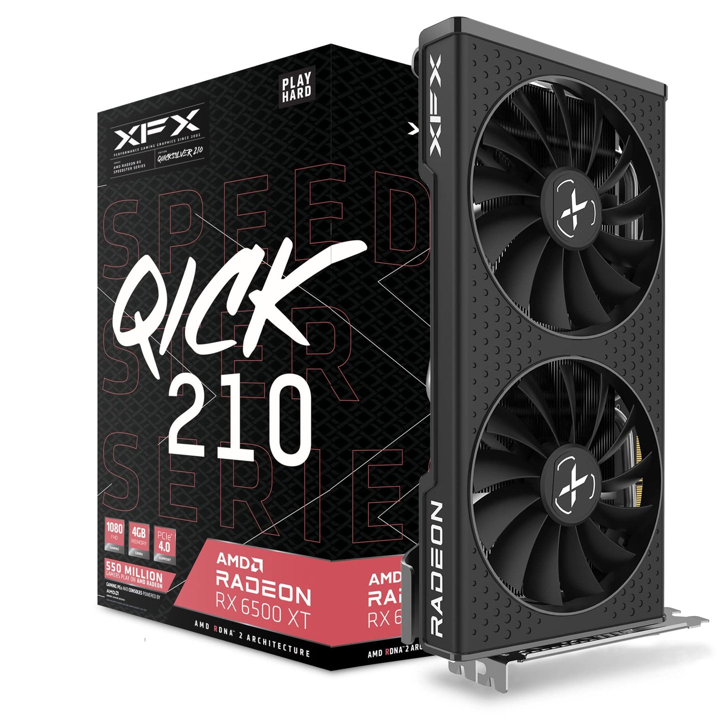 XFX Quicksilver AMD Radeon RX 9070XT Gaming Edition with 16GB GDDR6 HDMI 3xDP, RDNA 4 RX-97TQICKBA, Graphics Card, Compatible with Desktop PCs