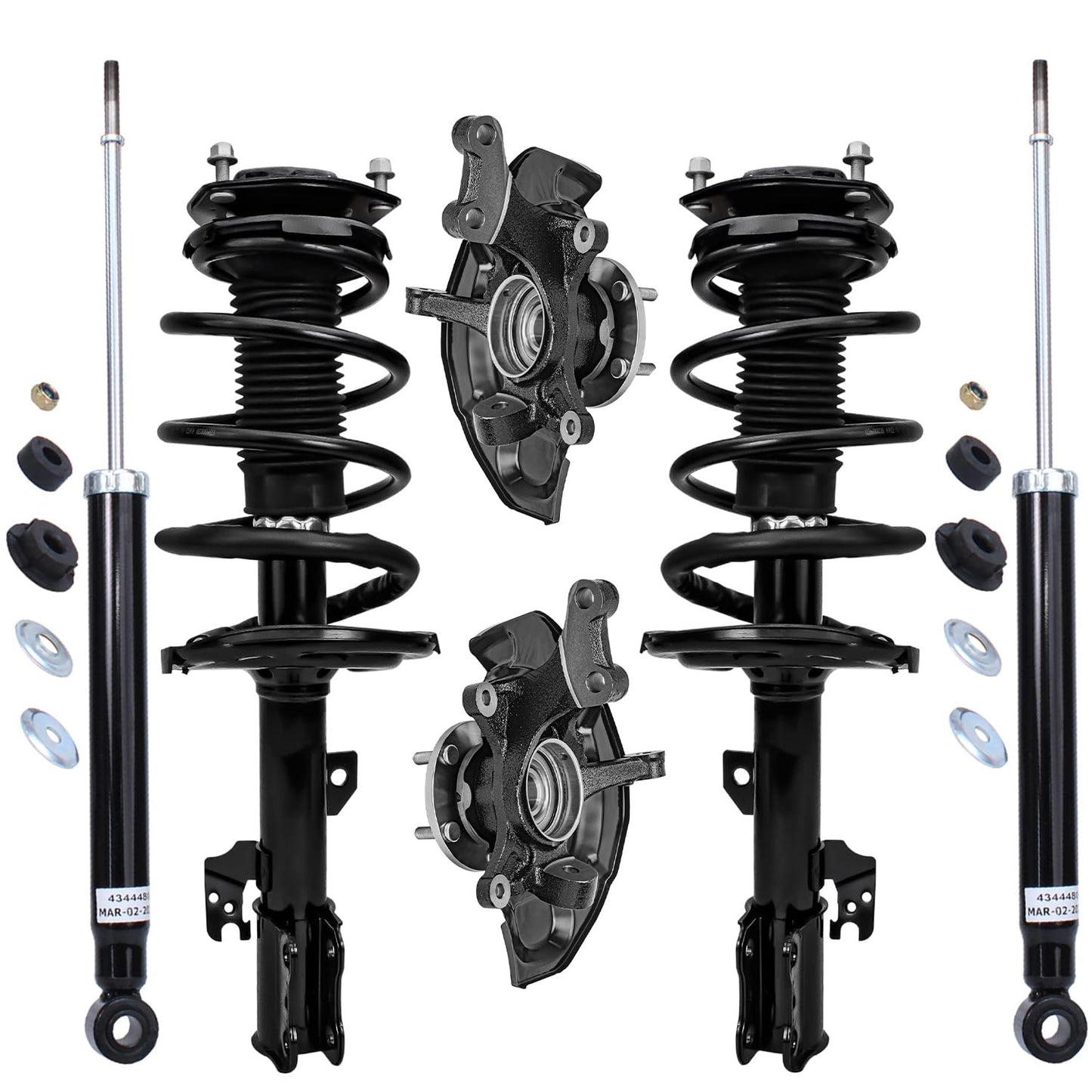 Detroit Axle - 6pc Struts Shocks Kit for 2014-2018 Chevy Silverado 1500 GMC Sierra 1500, 2 Front Struts w/Coil Springs 2 Sway Bars 2 Rear Shock Absorbers 2015 2016 2017 Replacement Suspension