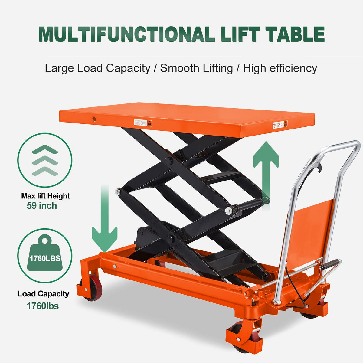 Tory Carrier Double Scissor Lift Table 330 Lbs Capacity