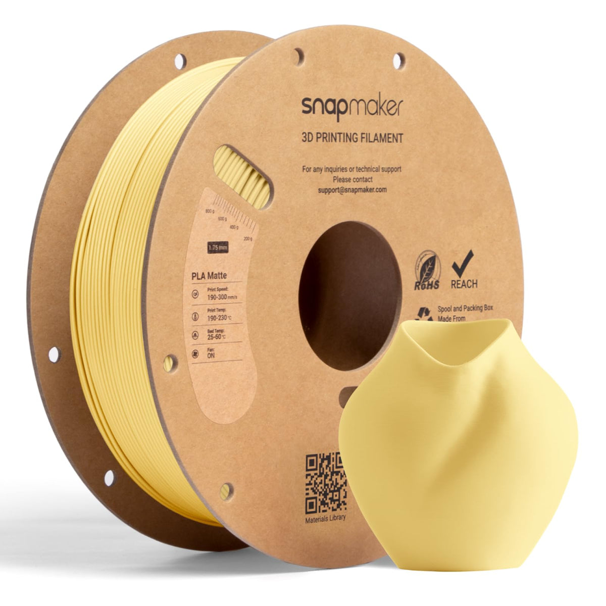 Snapmaker Matte PLA Filament 1.75mm,3D Printer Filament 1kg(2.2lbs)