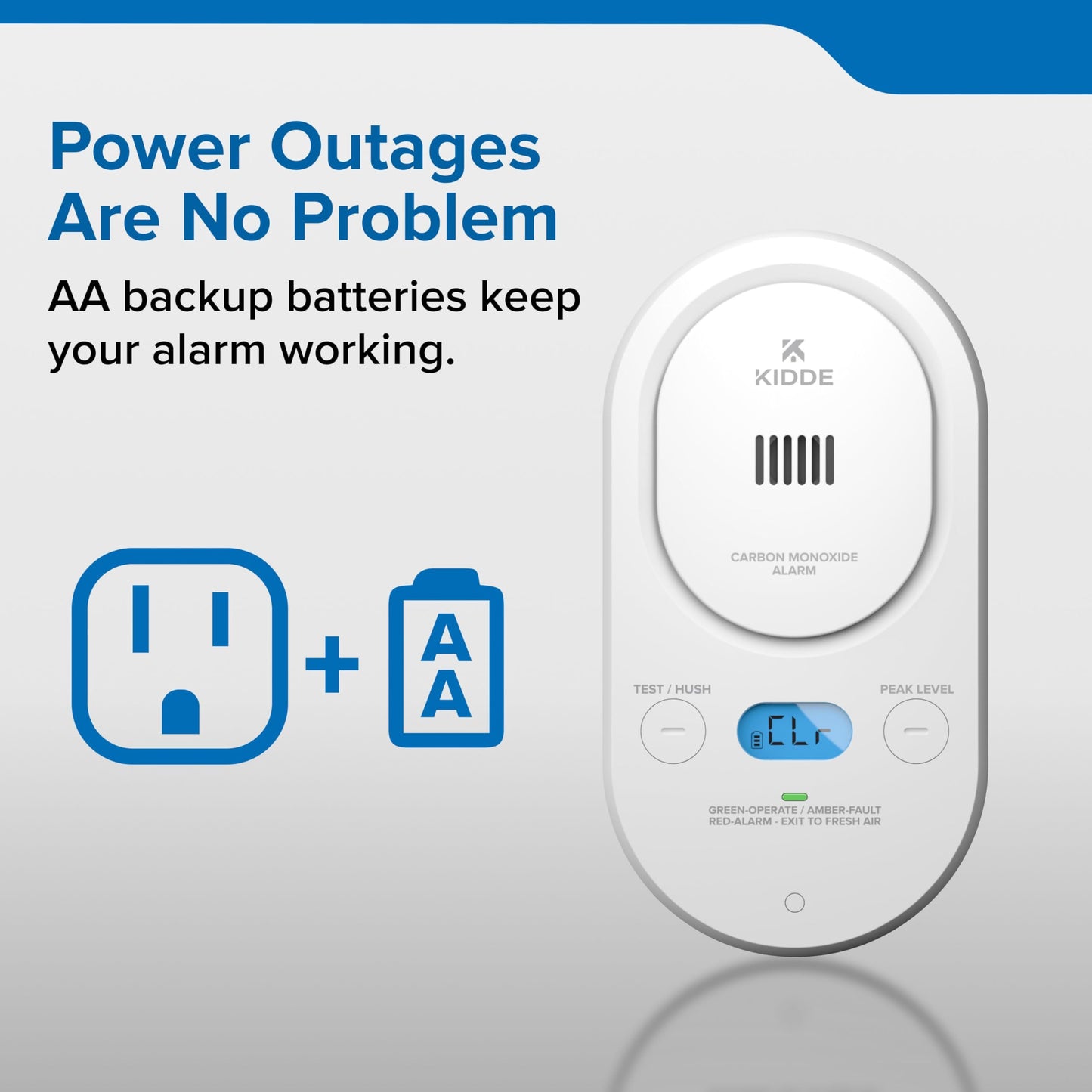 Kidde Carbon Monoxide Detector, Plug-In with 9V Battery Backup, Digital Display, 85 dB Alarm, LED Status Light Indicators, 3rd Edition