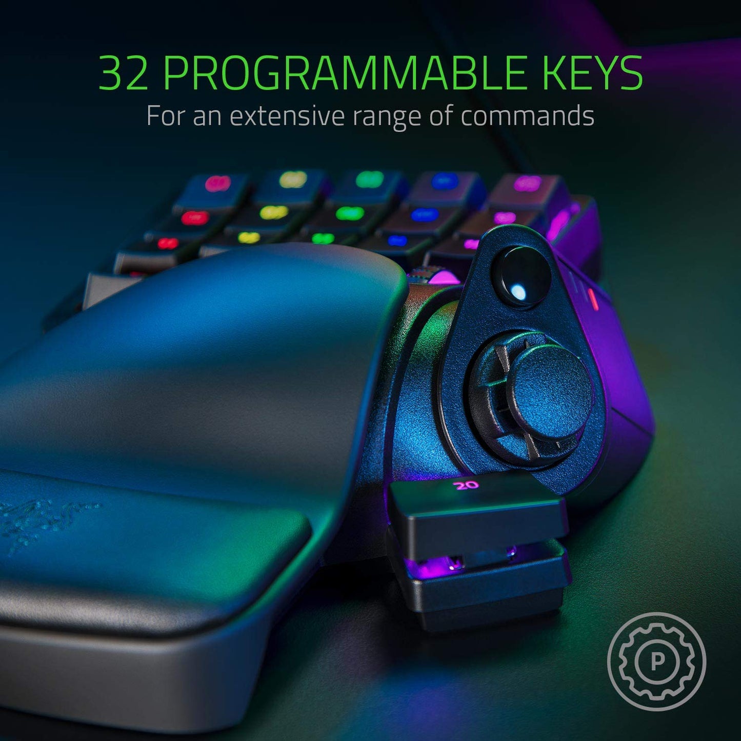 Razer Tartarus V2 Gaming Keypad: Mecha Membrane Key Switches - One Handed Keyboard - 32 Programmable Keys - Customizable Chroma RGB Lighting - Programmable Macros - Snap Tap - Black