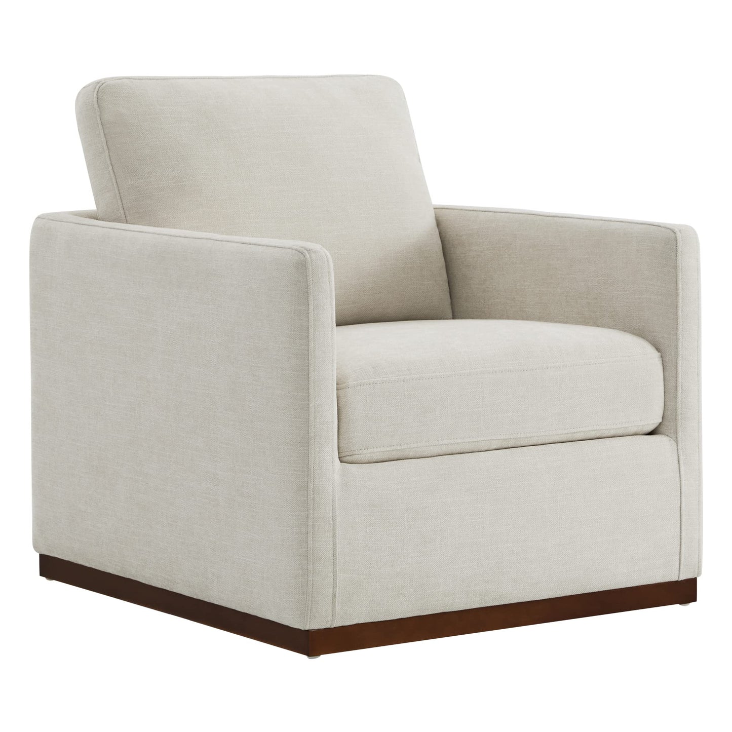 CHITA Genuine Leather Swivel Accent Chair, FSC Certified Mid Century Modern Arm Chair for Living Room and Bedroom, Fully Assembled, Saddle