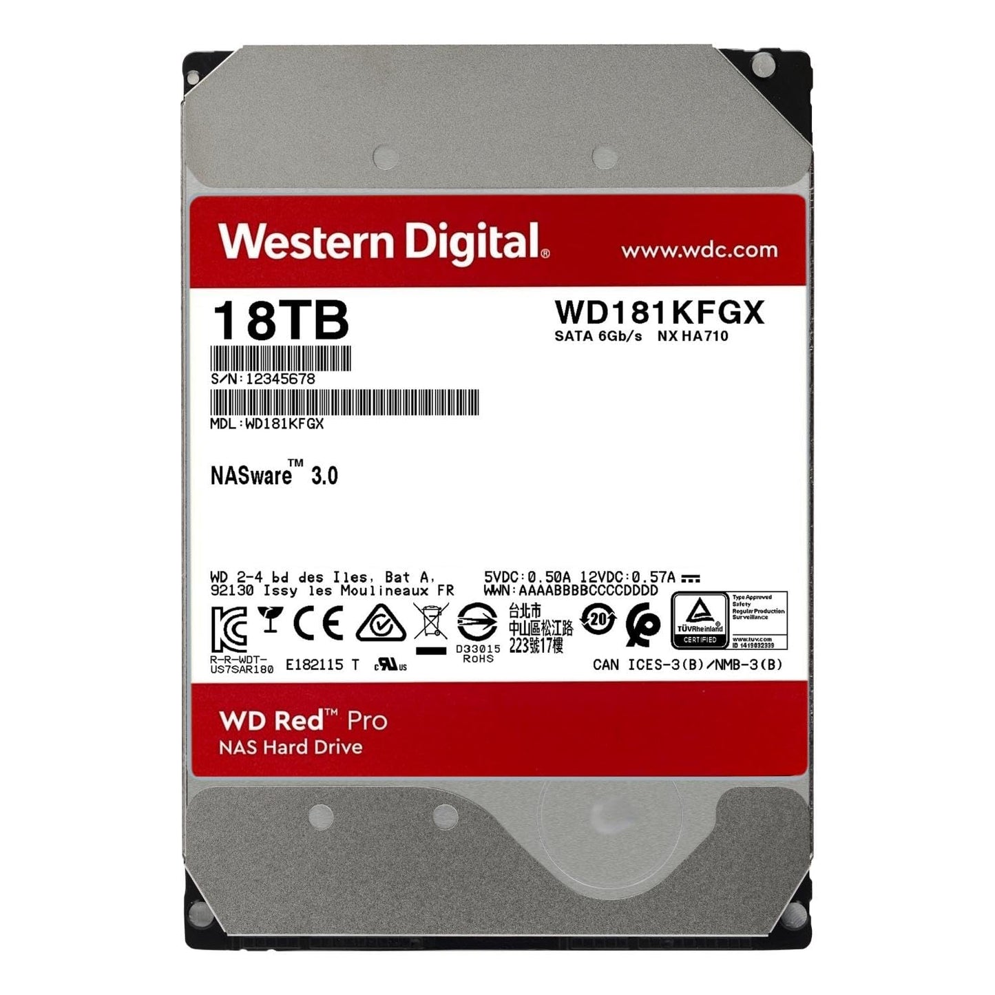 Western Digital 8TB WD Red Plus NAS Internal Hard Drive HDD - 5640 RPM, SATA 6 Gb/s, CMR, 256 MB Cache, 3.5" - WD80EFPX