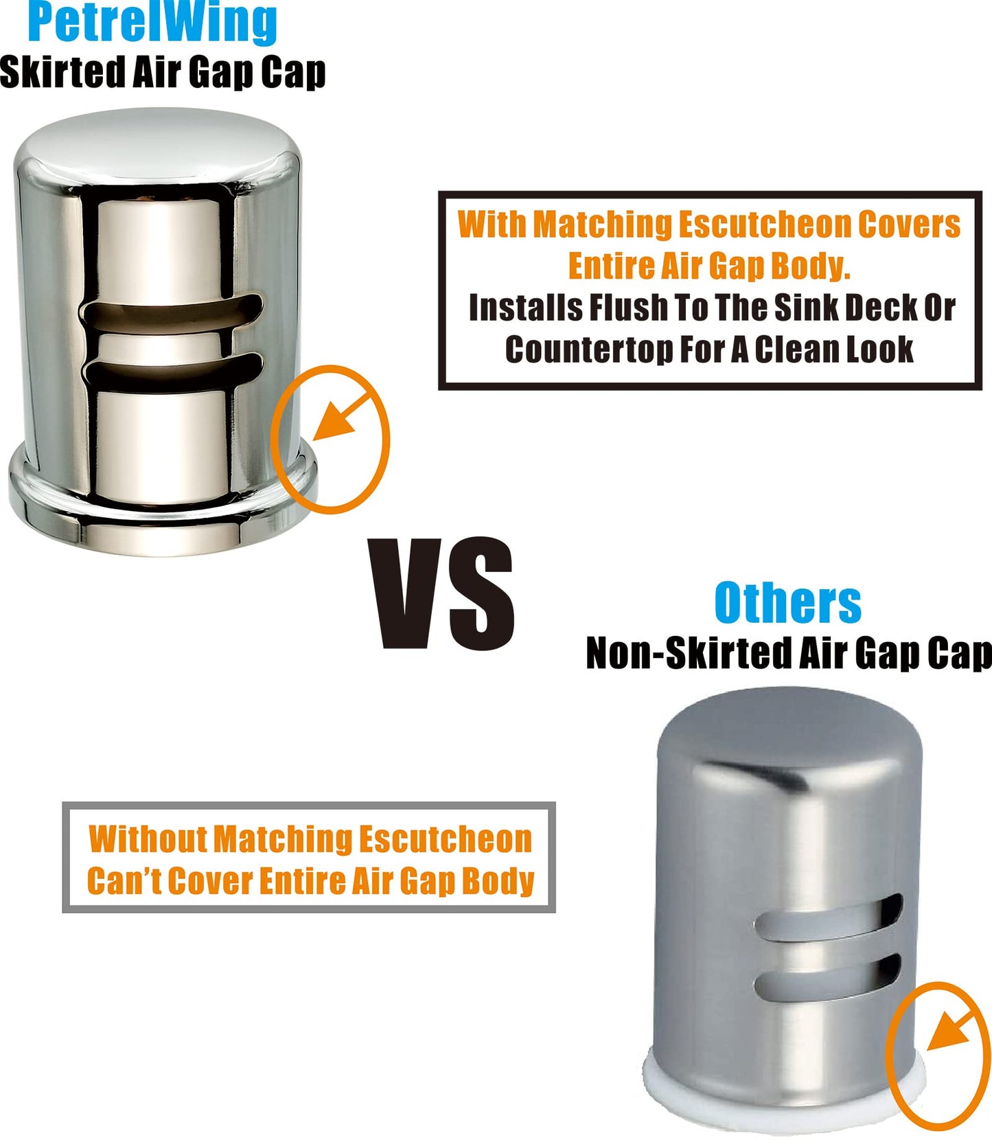 Dishwasher Air Gap Cover Black only, Skirted, Replacement Black air gap dishwasher,Solid Brass,Matte Black Finish