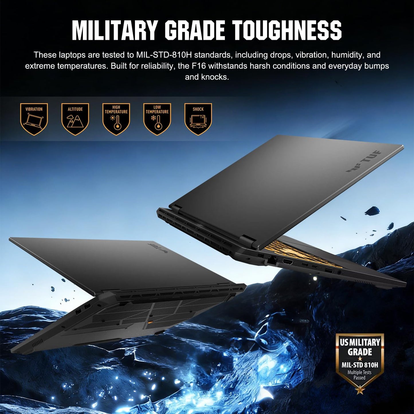 ASUS TUF Gaming F16 5050 Gaming Laptop, Intel Core i5-13450HX, 16" FHD+ 165Hz Anti-Glare 100% sRGB, GeForce RTX 5050, 16GB DDR5, 1TB SSD, RGB Backlit KB, IR Camera, HDMI, Windows 11 Home, w/Bundle