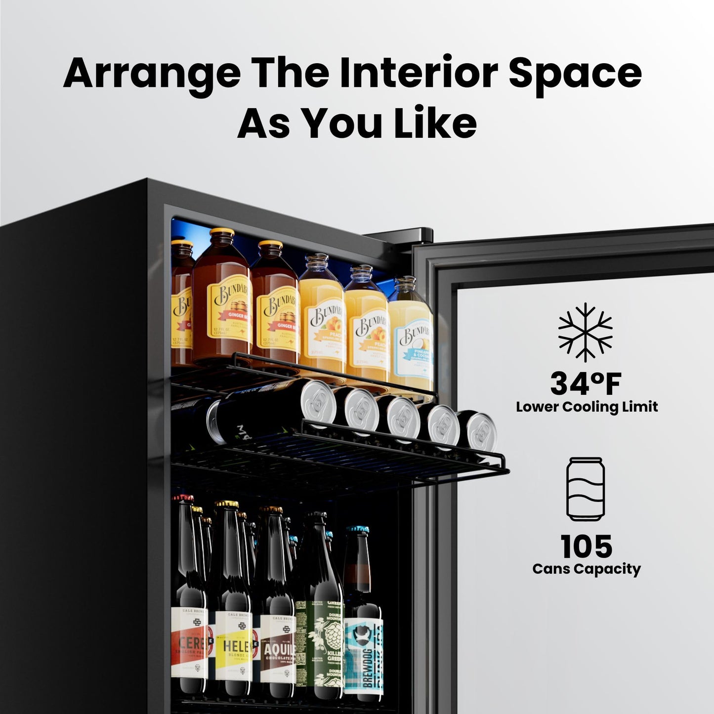 Yeego Beverage Refrigerator Cooler, 155 Cans Mini Fridge with Glass Door Beverage Fridge with Adjustable Shelves for Soda Beer or Wine, Beverage Cooler with Digital Temperature Control for Home Office