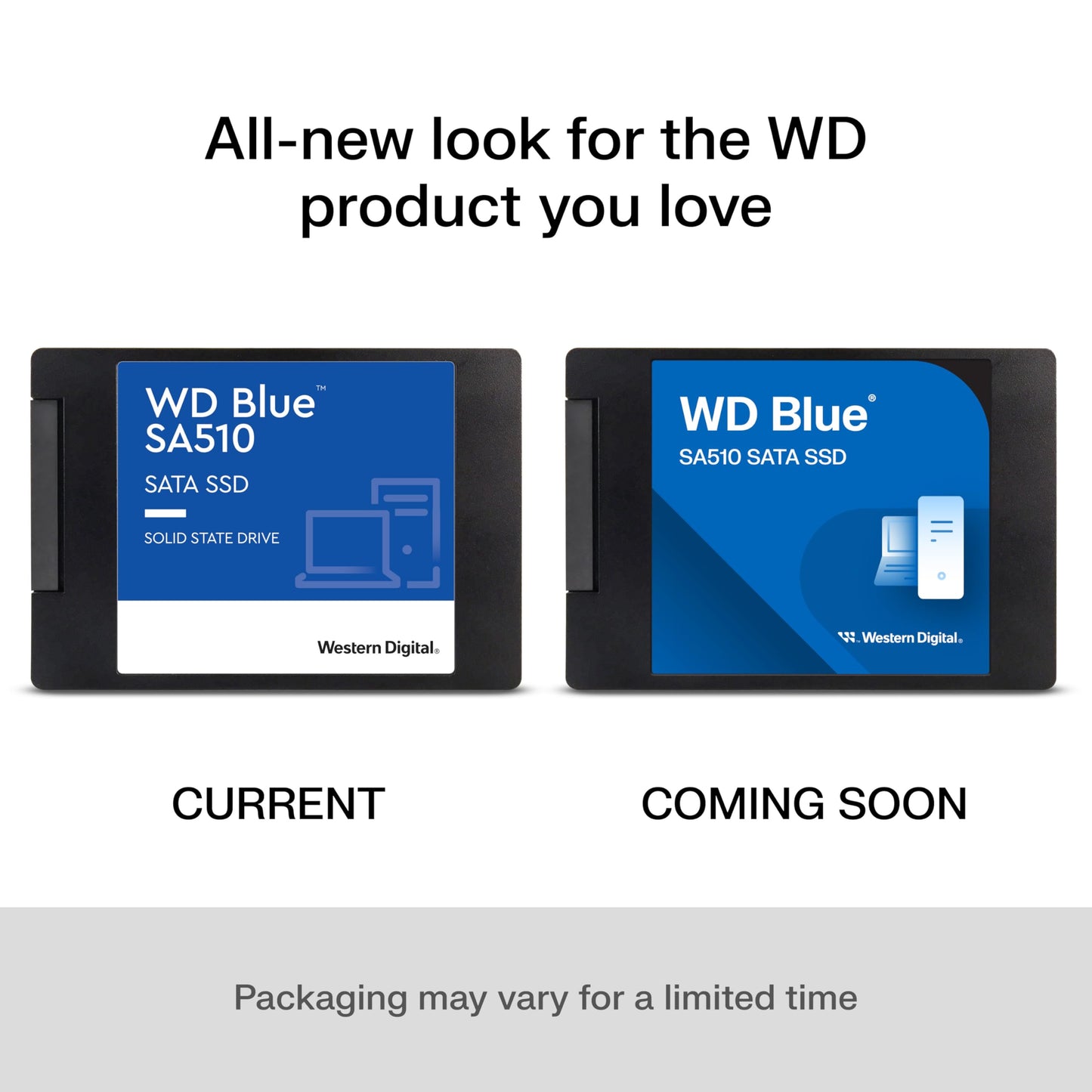 Western Digital 250GB WD Blue SA510 SATA Internal Solid State Drive SSD - SATA III 6 Gb/s, 2.5"/7mm, Up to 555 MB/s - WDS250G3B0A