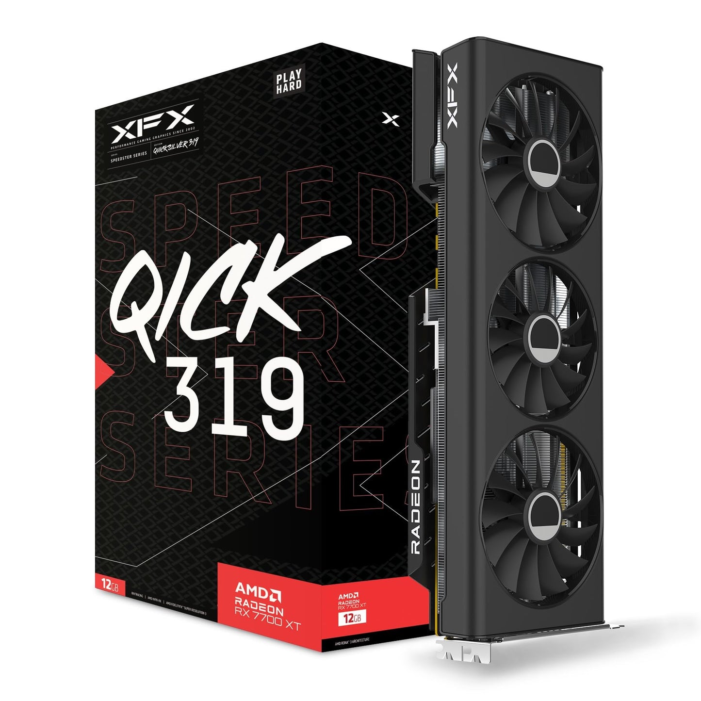 XFX Quicksilver AMD Radeon RX 9070XT Gaming Edition with 16GB GDDR6 HDMI 3xDP, RDNA 4 RX-97TQICKBA, Graphics Card, Compatible with Desktop PCs