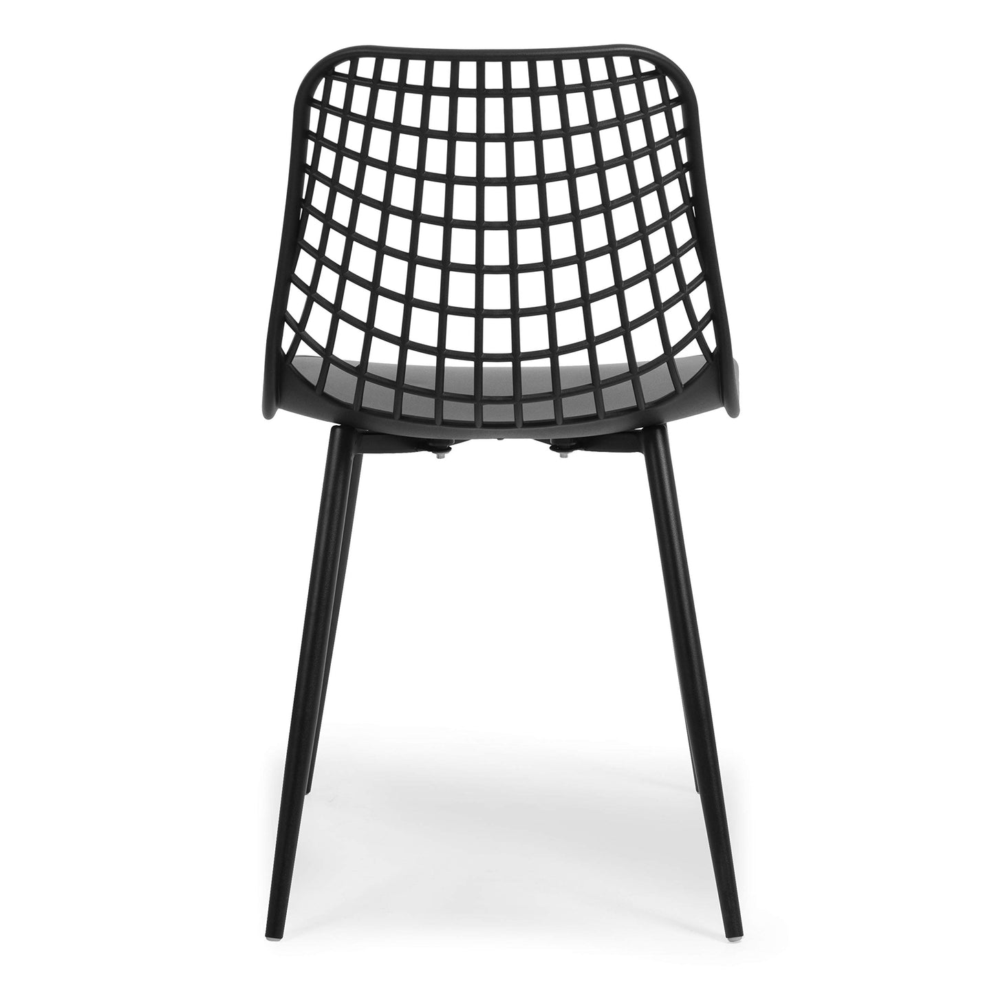 POLY & BARK Isla Modern Dining Chairs Set of 4 – Mid Century Modern Plastic Dining Chair with Metal Legs – Kitchen & Dining Room Chairs – Indoor/Outdoor – White