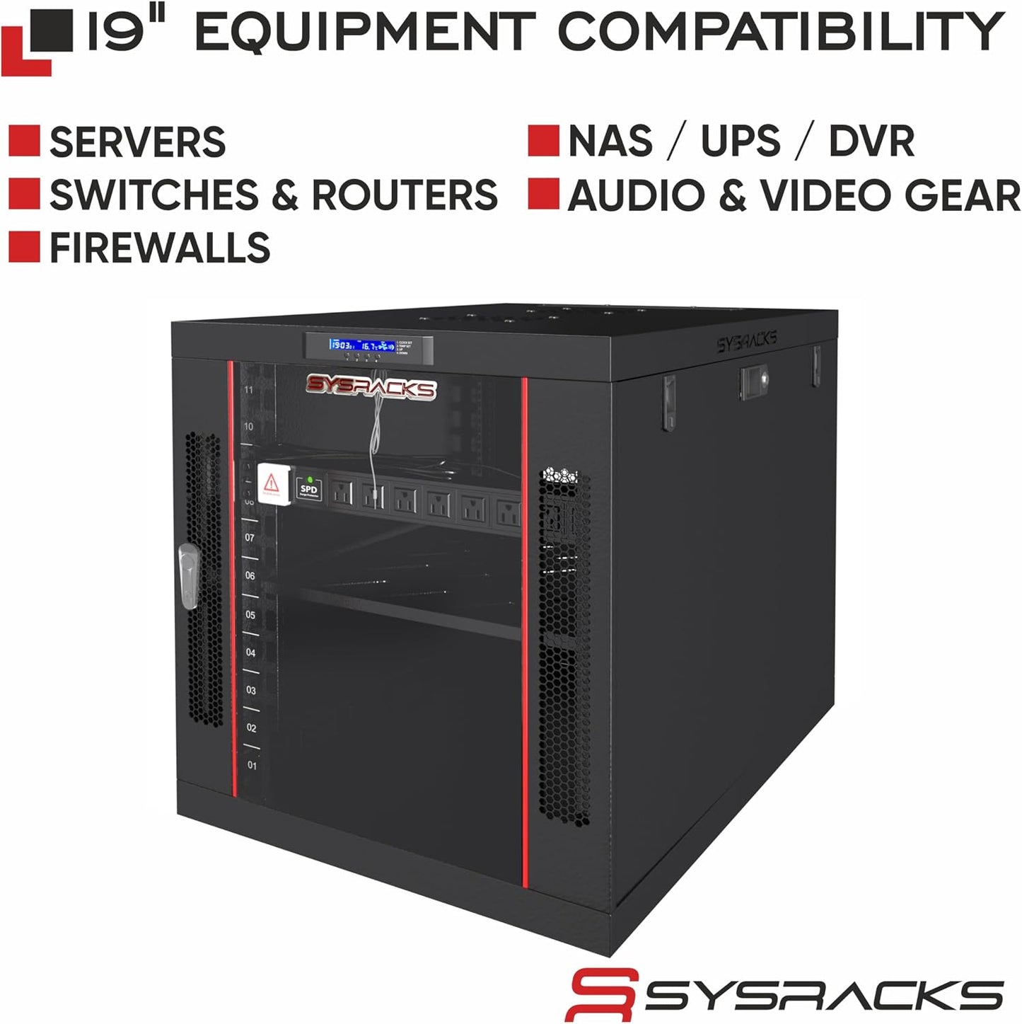 19" Server Rack Cabinet 18U – 35" Deep Network Cabinet Enclosure with Glass Door, Locking Panels, Cooling Fans, PDU & Shelf, IT Rack for Servers, Switches, AV Equipment