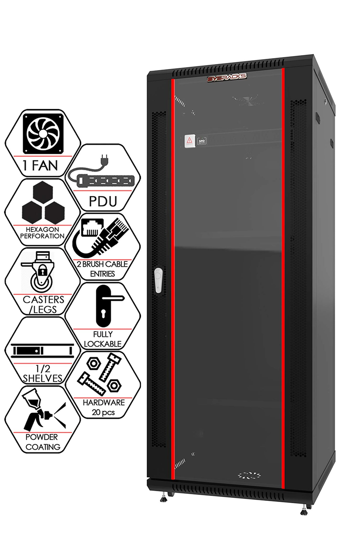 15U Wall Mount Server Rack Cabinet – 19" Network Rack Enclosure, 24" Deep Data Rack Cabinet with Fan, PDU & 2 Shelves for IT Equipment, Switches and Patch Panel