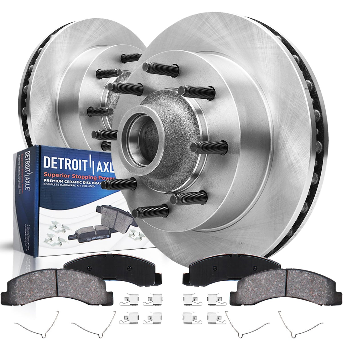 Detroit Axle - Rear Brake Rotors Pads for 2019-2026 Chevy Silverado 1500