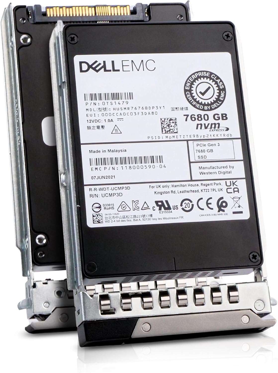 Dell 7.68TB 1 DWPD PCIe Gen 3.0 x4 4GB/s MLC U.2 NVMe 2.5in Read Intensive Enterprise SSD for R250 R350 R450 R550 R650 R340 R440 R640 R6415 R260 118000590-04 G16 (Renewed)