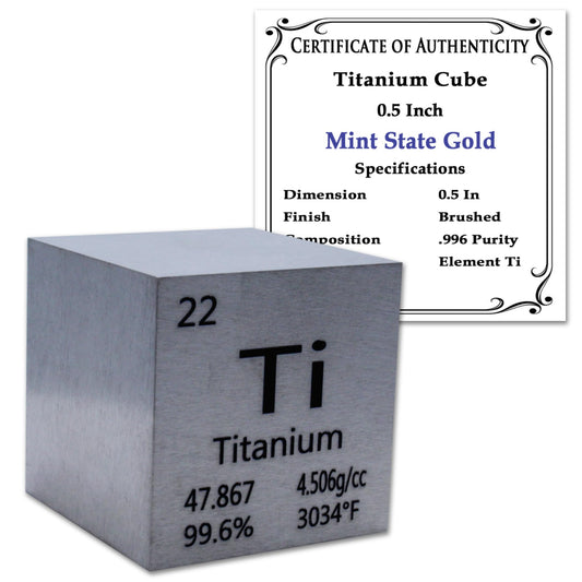 99.95% Pure 1" Inch Copper Cube - Element Design with Certificate of Authenticity