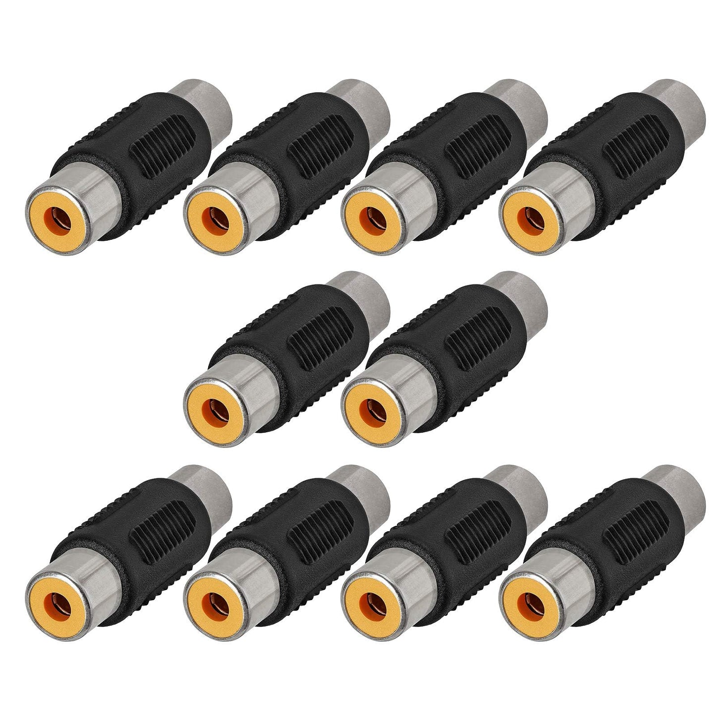 Cmple - RCA Coupler Audio Video Cable Adapter Composite Component Connector Converter - 3 RCA Female to Female Red Green Blue