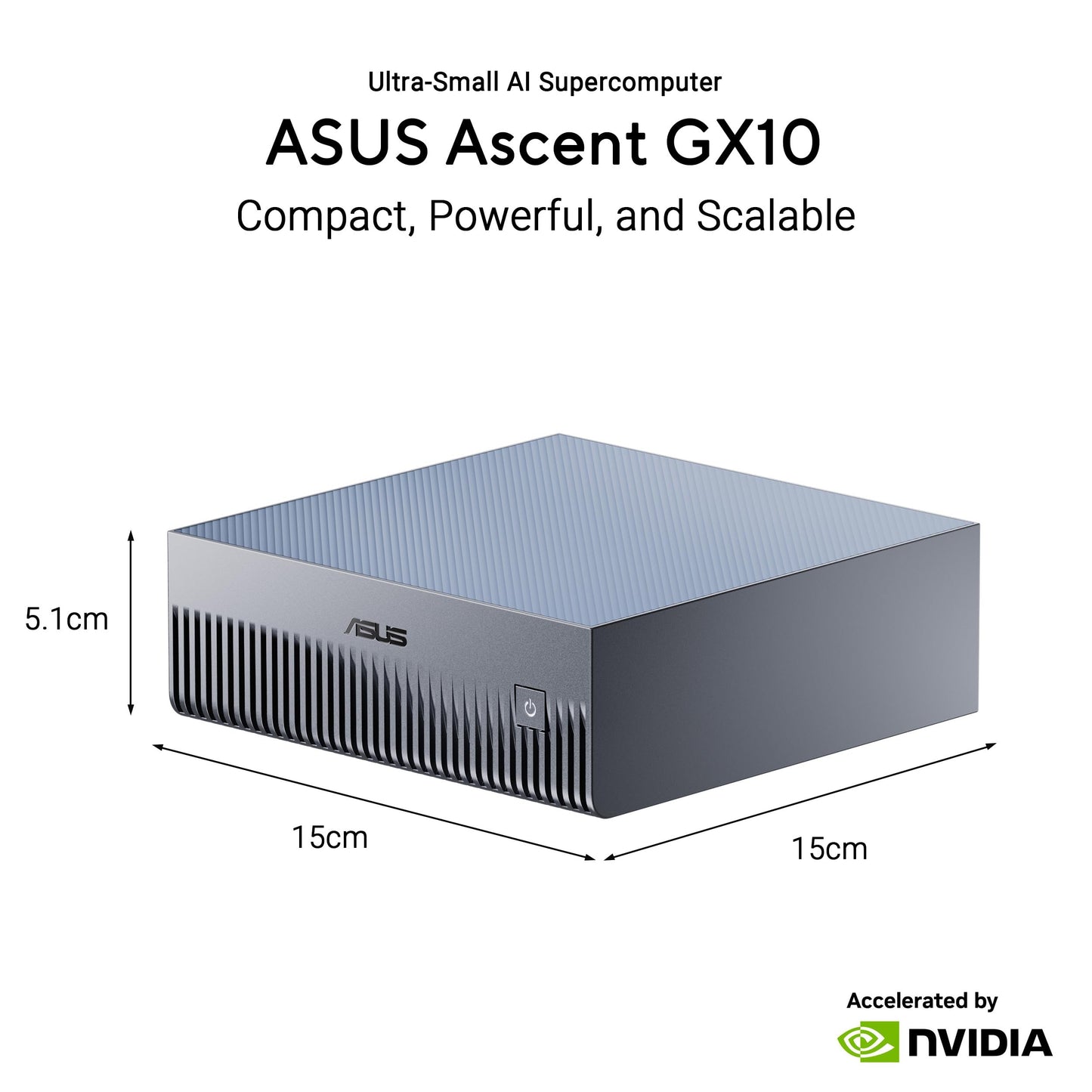 ASUS Ascent GX10 AI Supercomputer, DGX Spark, NVIDIA GB10 Superchip, 128GB LPDDR5x, 1TB PCIe Gen4 NVMe SSD, Wi-Fi 7 & BT5.4, Agentic AI Ready, Supports OpenClaw, NemoClaw, Stackable Chassis