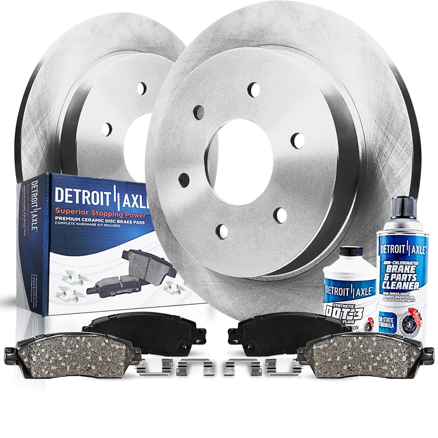Detroit Axle - Kit de freno trasero para Dodge Grand Caravan Journey Chrysler Town & Country Frenos de repuesto Rotores y pastillas de freno de cerámica: Rotor de 12.91 pulgadas
