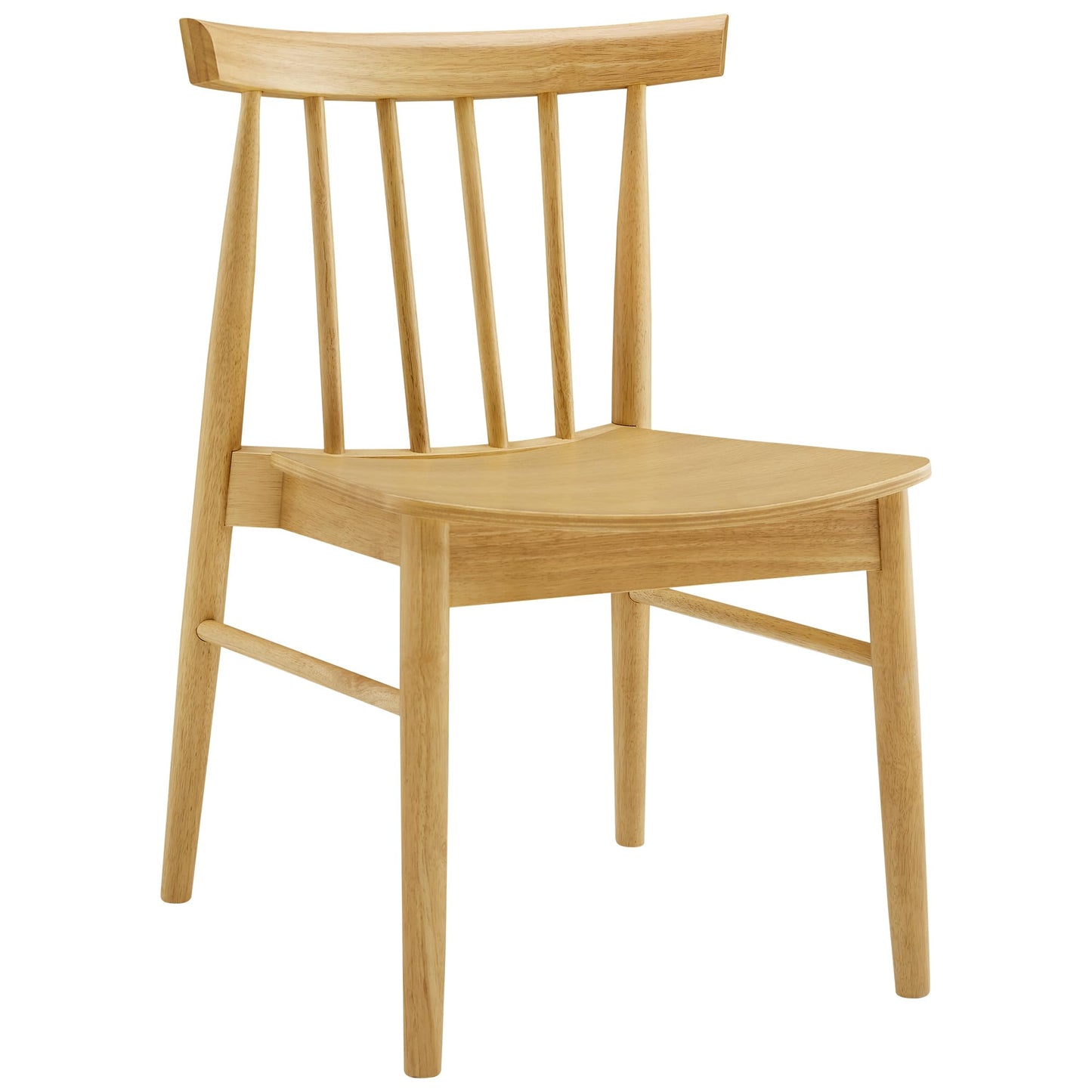 CHITA Soild Wood Dining Chairs Set of 4, Mid Century Modern Walnut Wood Kitchen Chairs with Curved Backrest, Dining Room Chair for Kitchen, Restaurant
