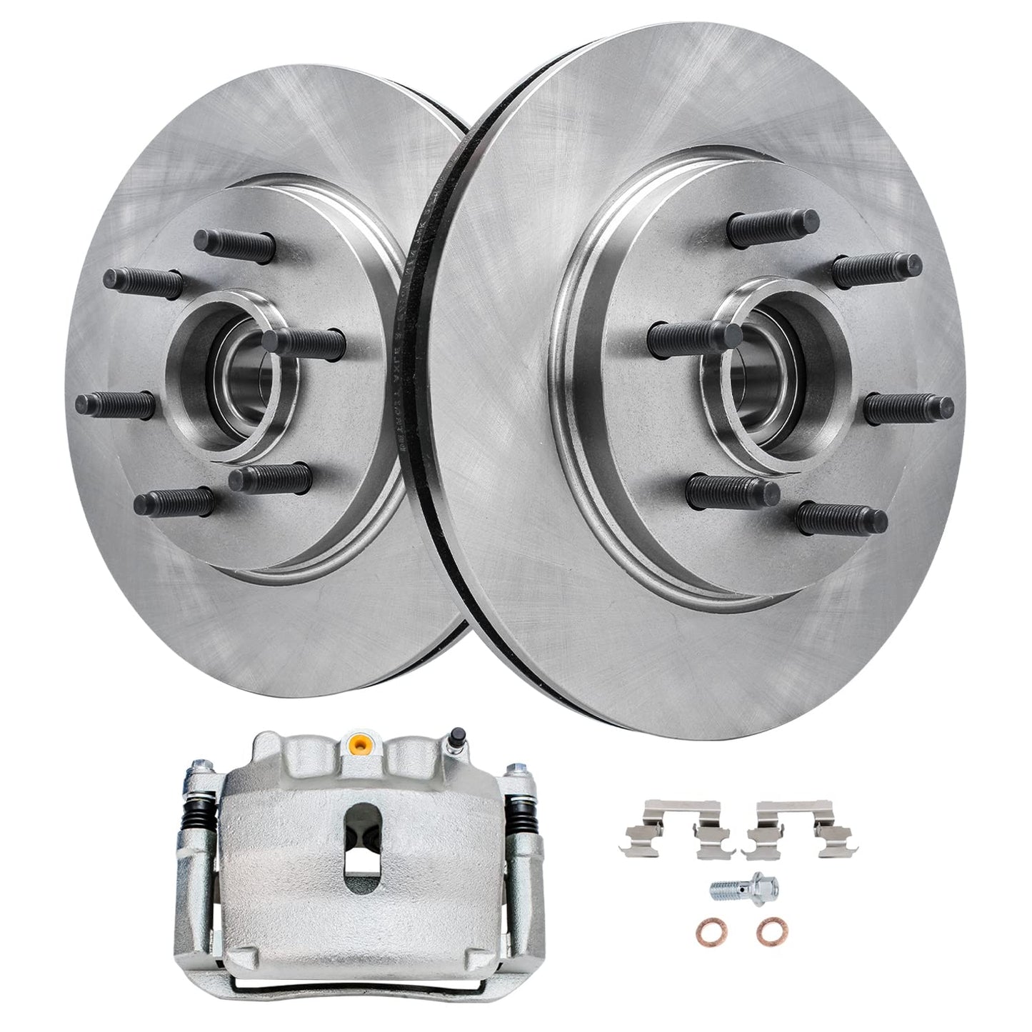 Detroit Axle - Front Brake Kit for 07-17 Toyota Lexus Camry ES350, 08-18 Avalon ES300h, 2008 2009 2010 2011 2012 2013 2014 2015 2016 2017 2018 Replacement Brakes Rotors Ceramic Brake Pads