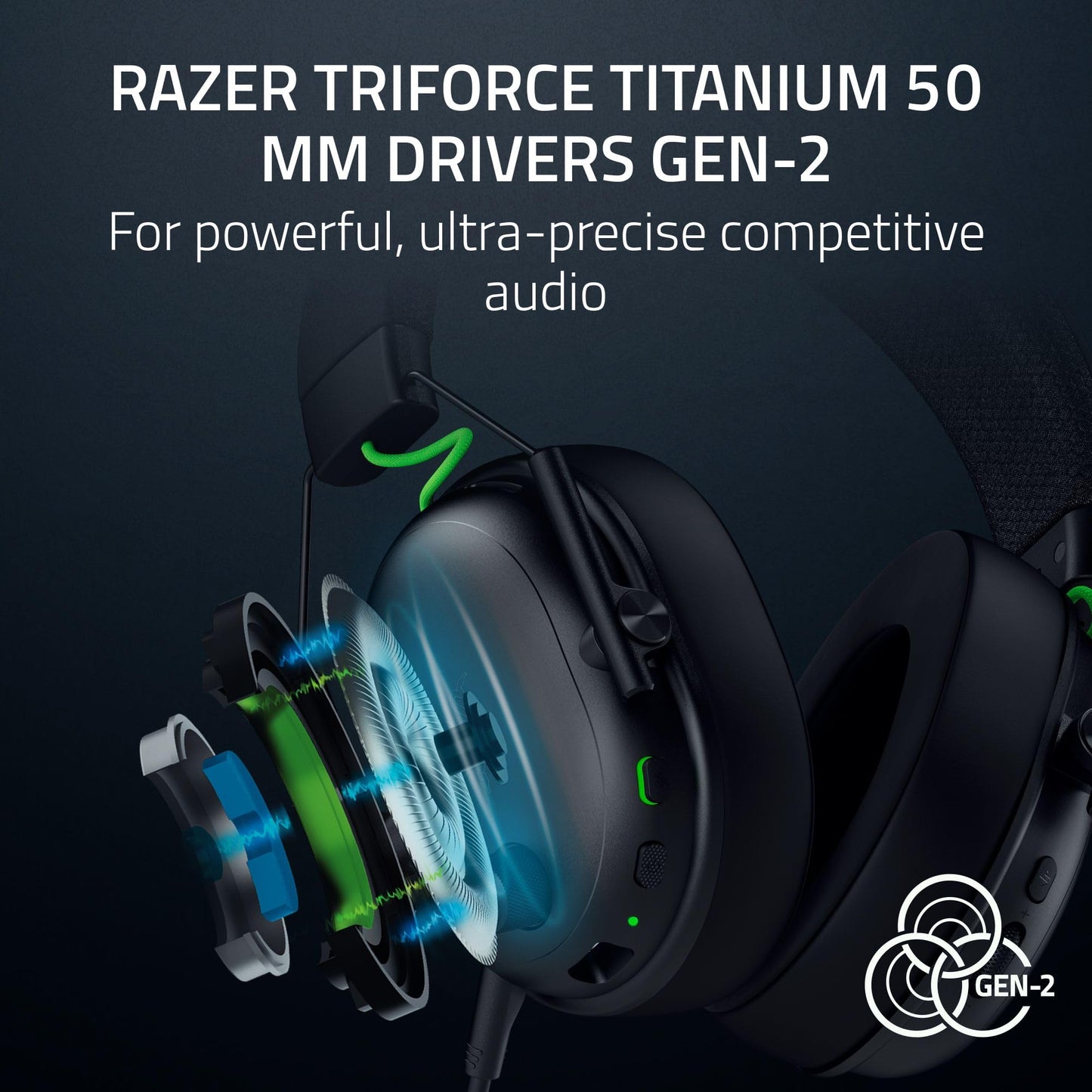Razer BlackShark V3 Wireless Gaming Headset for PC: 50mm Drivers - Super Wideband Mic - 2.4 GHz, Bluetooth, USB - Works with Mac, PS5, Nintendo Switch, Smartphone - 70 Hr Battery - Black