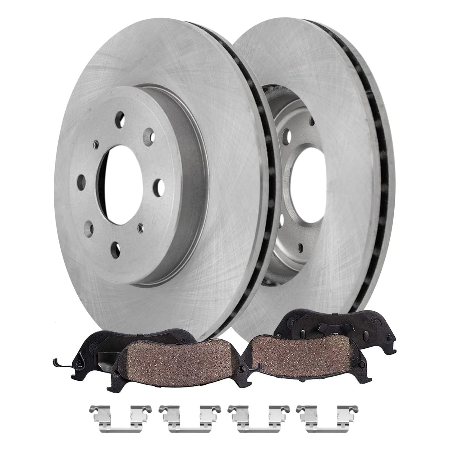 Detroit Axle - Kit de freno delantero para Chrysler 200 Sebring Dodge Avenger Caliber Jeep Compass Patriot Rotores de freno de cerámica Reemplazo de pastillas de freno : rotores delanteros de 11.57