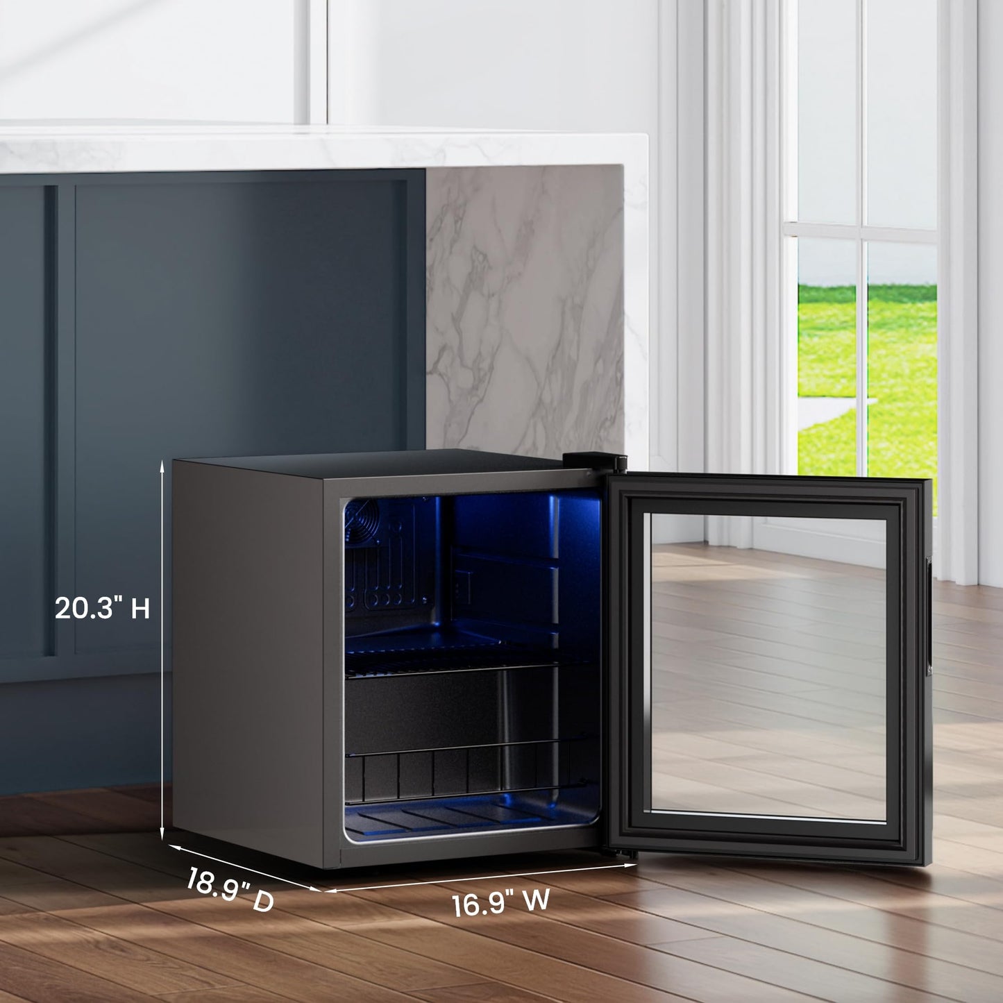 Yeego Beverage Refrigerator Cooler, 155 Cans Mini Fridge with Glass Door Beverage Fridge with Adjustable Shelves for Soda Beer or Wine, Beverage Cooler with Digital Temperature Control for Home Office