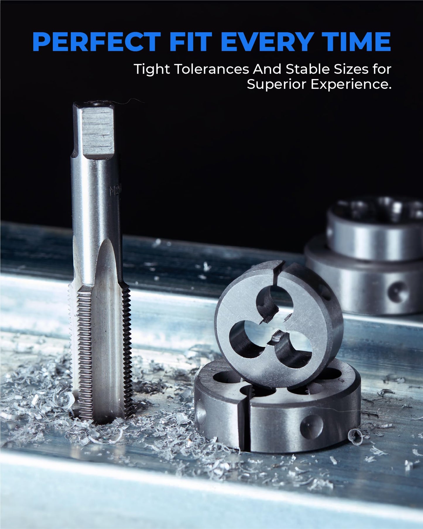 toolant 127 Piece Ratcheting Tap and Die Set, SAE/Metric Tap and Die Set with Assortment Drill Bit for Threading, Double-Layer Tool Box