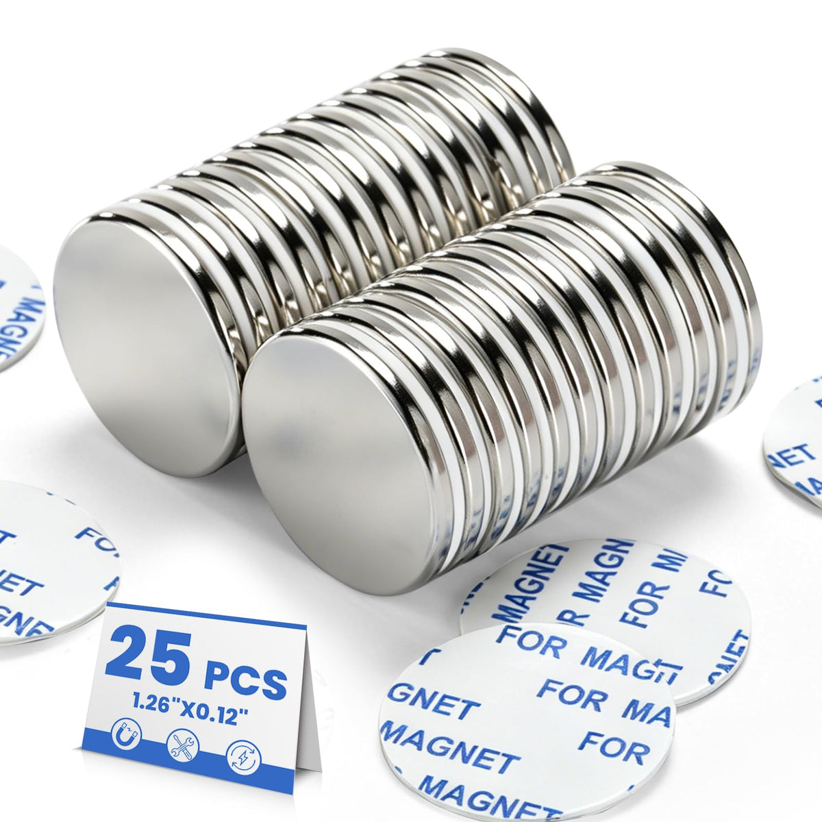 E BAVITE 100 Pack Strong Magnets with Adhesive Backing Powerful